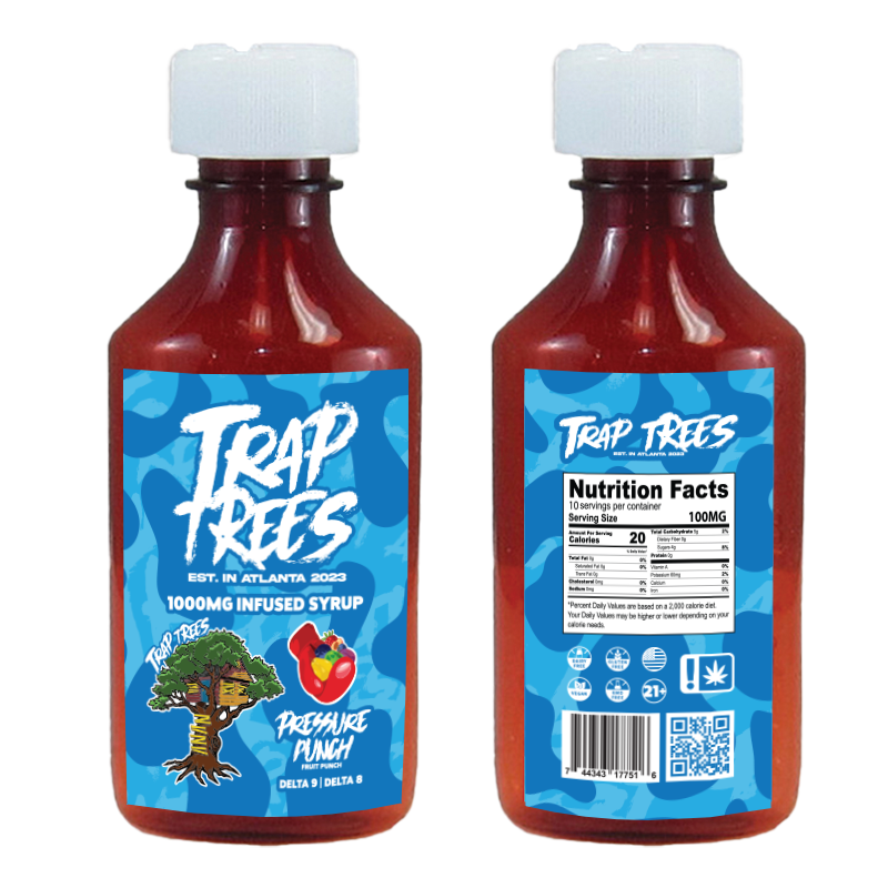 Trap Trees 1000mg Syrup - Pressure Punch (Fruit Punch)